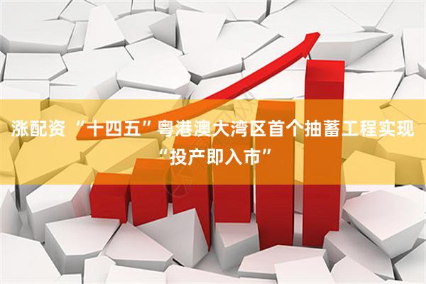 涨配资 “十四五”粤港澳大湾区首个抽蓄工程实现“投产即入市”